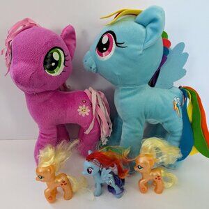 Hasbro My Little Pony Plush and Figurines Bundle Lot Rainbow Dash Cheerilee